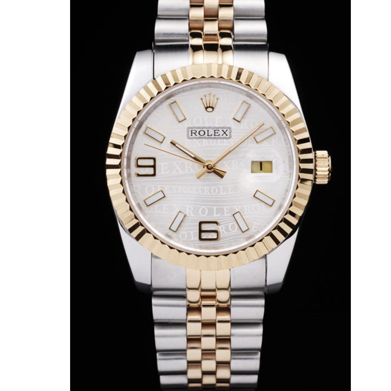 Rolex aaa copy Two 18k DateJust Gold Plated Silver Tone Steel 98084 Rolex Dial Stainless 0709